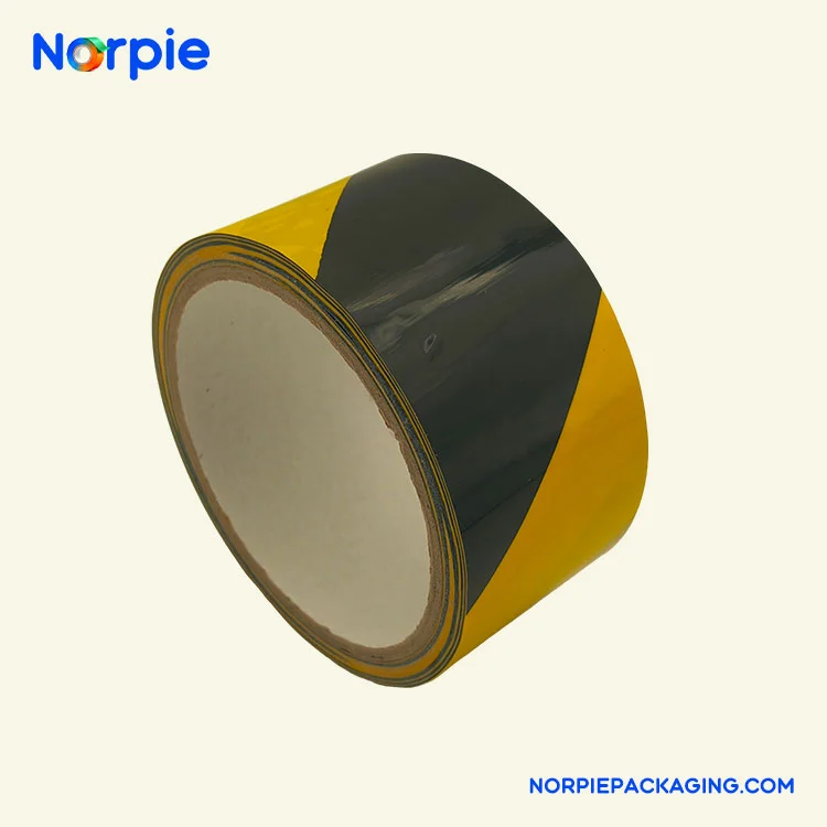 Fita de advertência preta e amarela