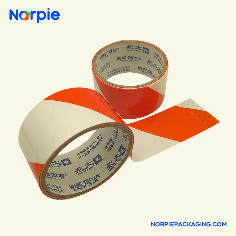 Fita de advertência vermelha e branca